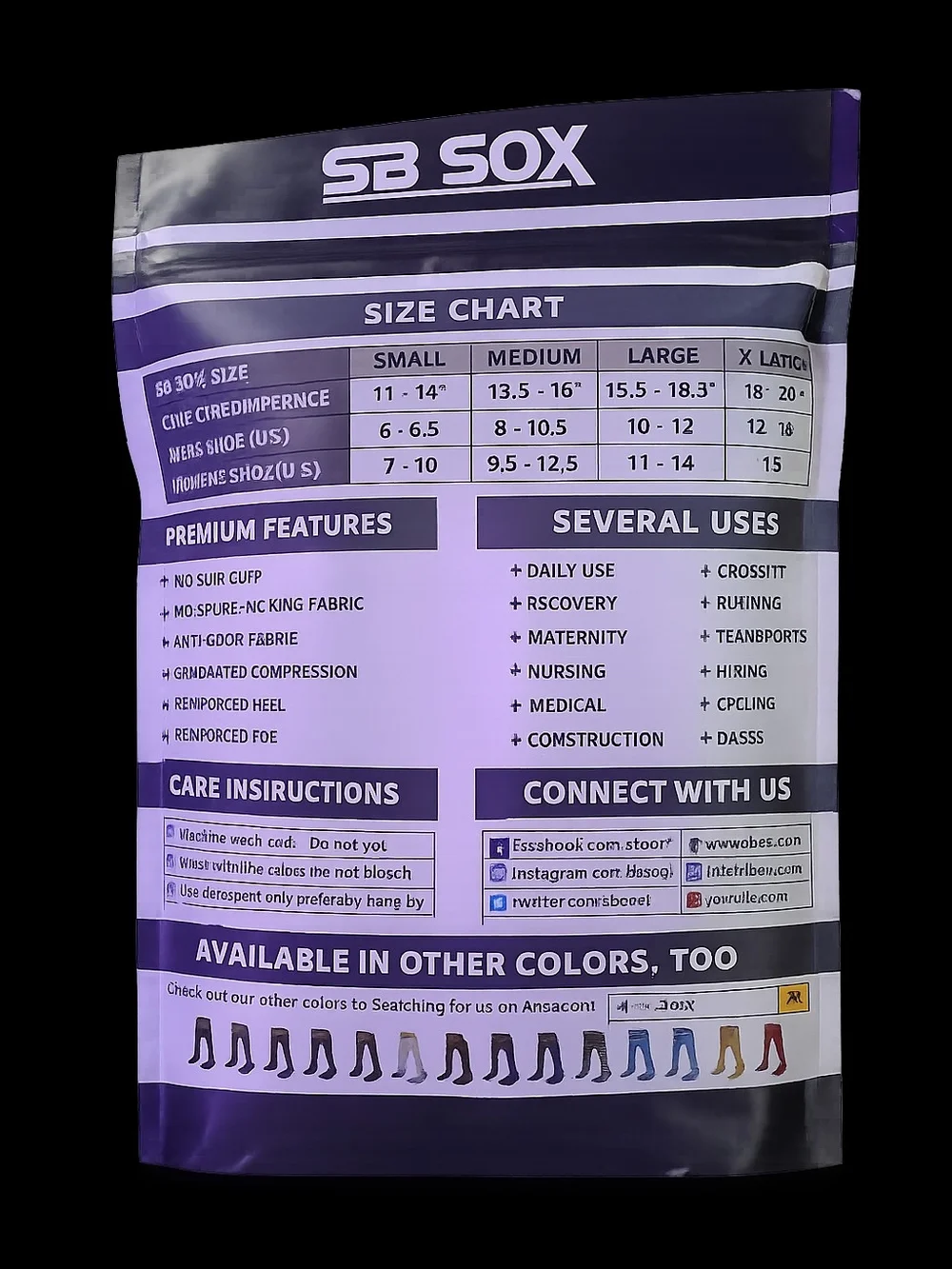 Black Compression Socks (XL) - Graduated Support